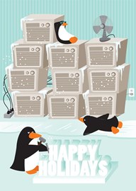 Chillin' Penguins HVAC Card