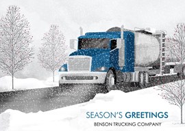 Blue Tanker Truck Season Card