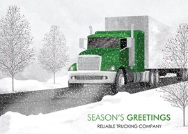Green Semi Truck Season Card