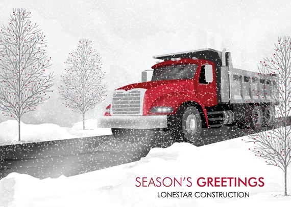Red Dump Truck Holiday Card