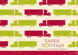Busy Semi Trucks Christmas Card