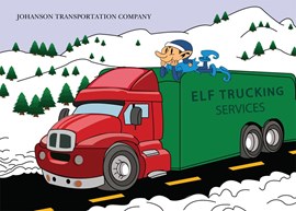 Elf Express Semi Christmas Card