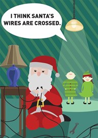Crossed Wires Electrician Card