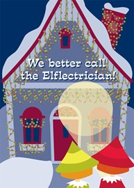 Elf-Electrician Christmas Card