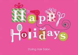 Happy Holidays Beauty Salon Card