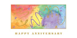 Rainbow Party Anniversary Card