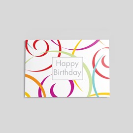 Swirls of Fun Birthday Postcard
