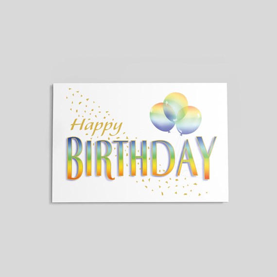 Rainbow Wishes Birthday Postcard
