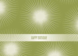 Green Birthday Burst Card