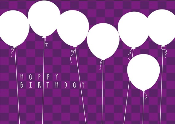 Purple Floats Birthday Card