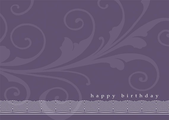 Purple Paisley Birthday Card