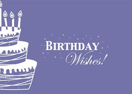 Purple Wishes Cake Birthday Card