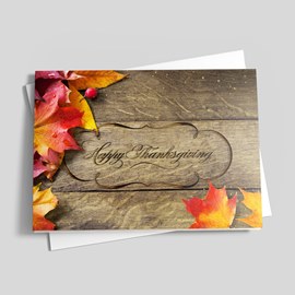 Wood Etchings Thanksgiving Card