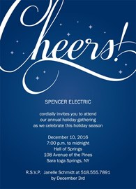 Blue Cheers Party Invitation