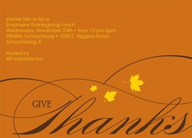 Give Thanks Holiday Invitation