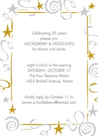 Gold Star Party Invitation