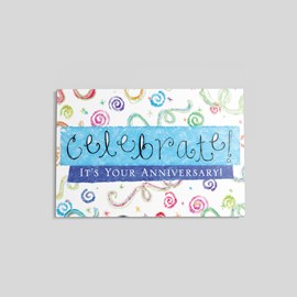 Streamers Anniversary Postcard
