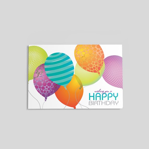 Color Balloons Birthday Postcard