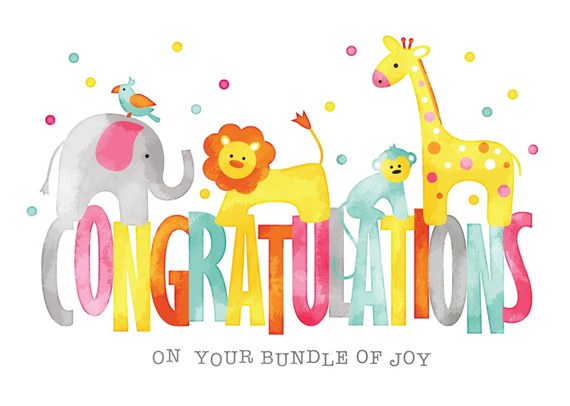 Baby Animals Congrats Card