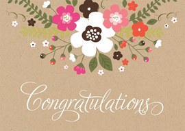 Rustic Floral Congrats Card