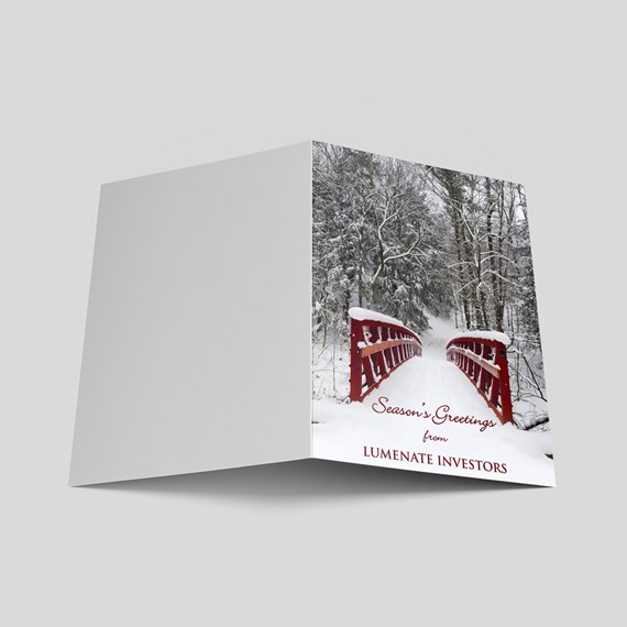 Winter Red Bridge Holiday Card