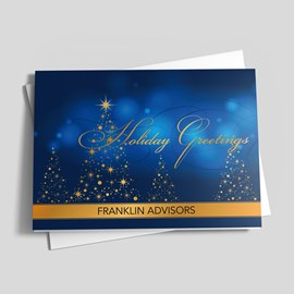 Golden Star Trees Holiday Card