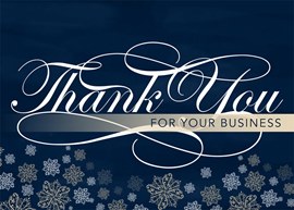 Blue Thank You Holiday Card