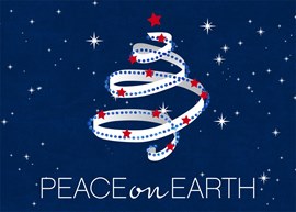 Peace Swirl Tree Holiday Card