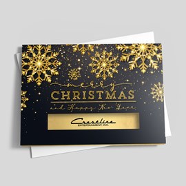 Gold Snowflakes Christmas Card