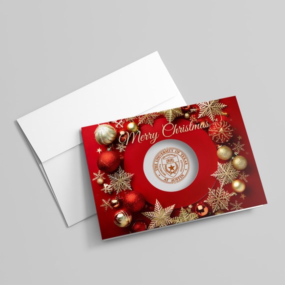 Christmas card with logo die cut