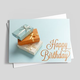 Gift Box Trio Birthday Card
