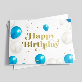 Satin Balloons Birthday Card