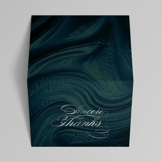 textured card with 'Sincere Thanks'