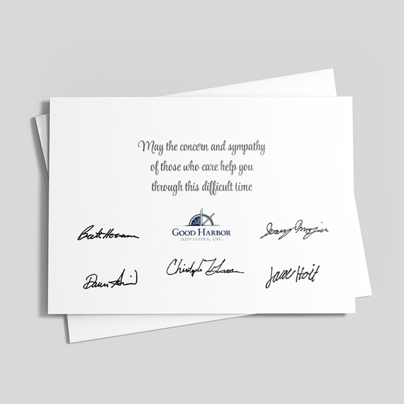 white backside of a sympathy card 