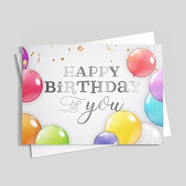 Colored Balloons Birthday Card