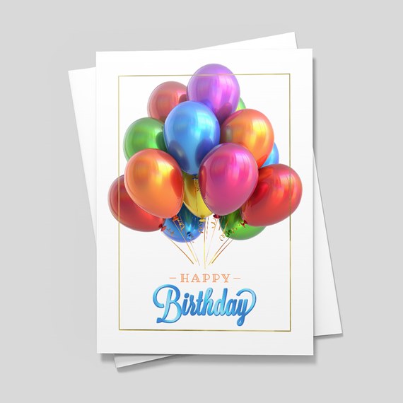 colorful balloons with happy birthday text