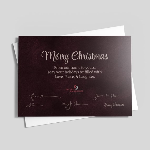 back of holiday card
