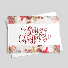 Border of Gifts Christmas Card
