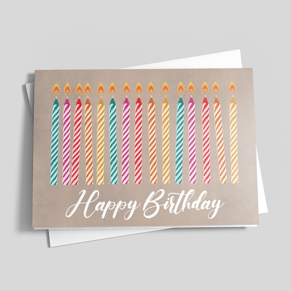 Colorful Candles Birthday Card