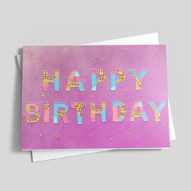 Purple Skies Birthday Card
