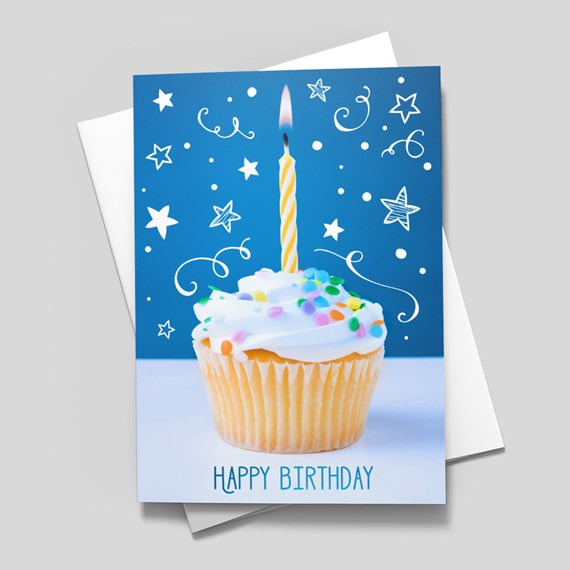 Starlight Cupcake Birthday Card