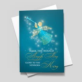 Trumpeting Angel Christmas Card