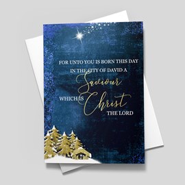 Gold Manger Christmas Card