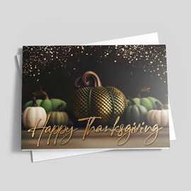 Golden Pumpkin Thanksgiving Card