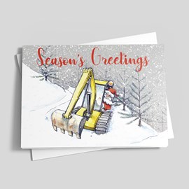 Santa's Excavator Holiday Card