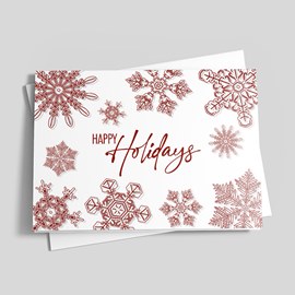 Red Snowflakes Holiday Card