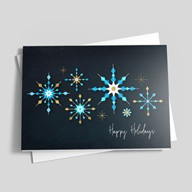 Geometric Snowflakes Holiday Card