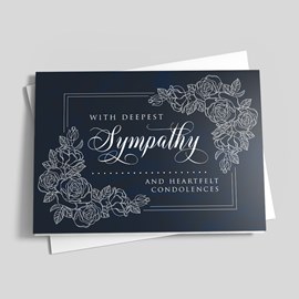 Blue Bouquet Sympathy Card
