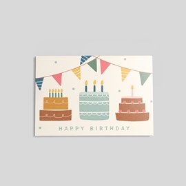 Three Cakes Birthday Postcard