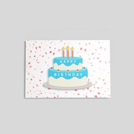 Cartoon Cake Birthday Postcard